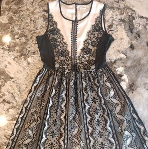 Modcloth Black Lace & Cream dress